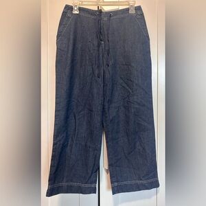 J. Jill Casual Blue 100% Cotton Wide-Leg Pants size 4